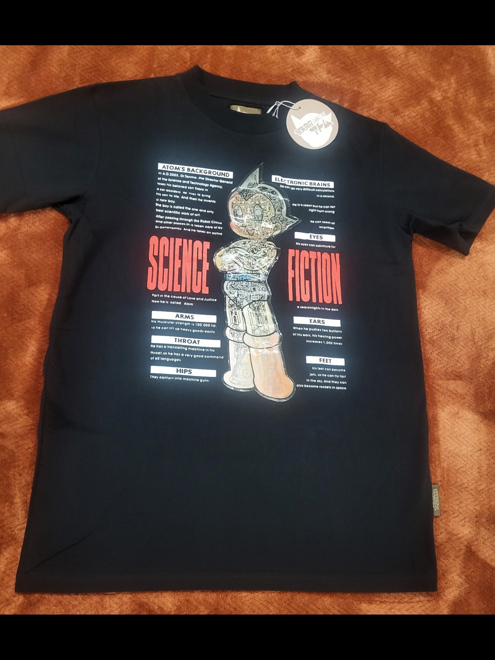 Vintage Astro Boy 3D Hologram Blueprint Tee - Tezuka Productions. NWT